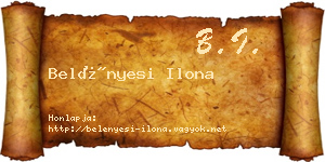 Belényesi Ilona névjegykártya