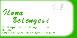 ilona belenyesi business card